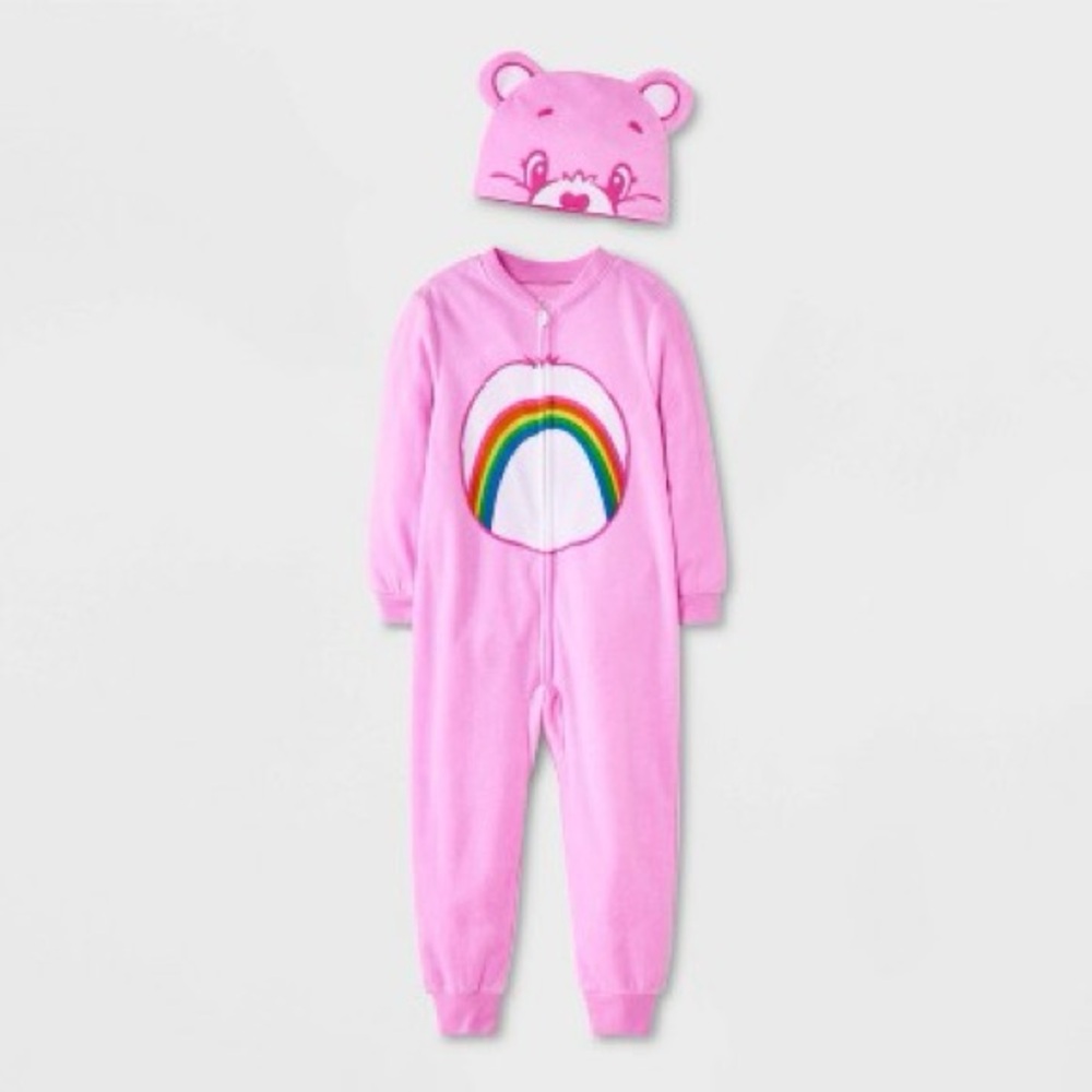 Care Bears Pink Rainbow Onesie with Bear Hat